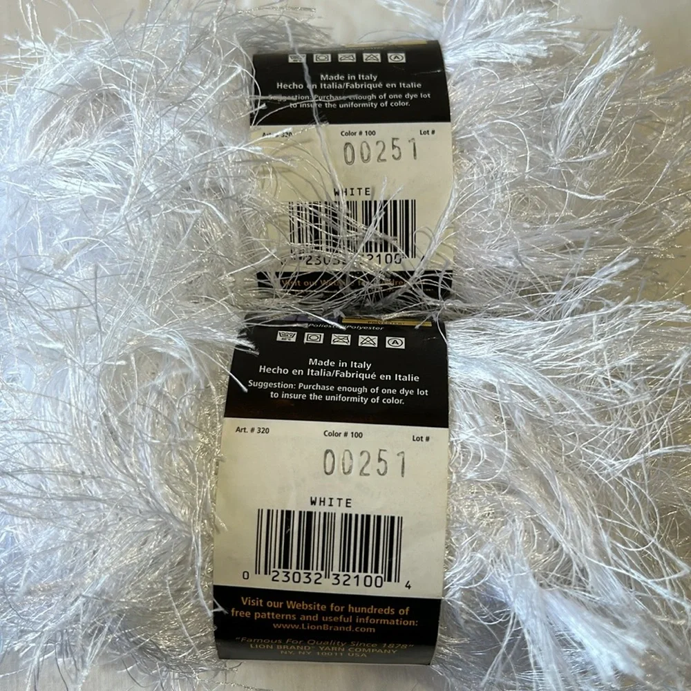 New Lion Brand Fun Fur Eyelash Yarn 2 Skeins